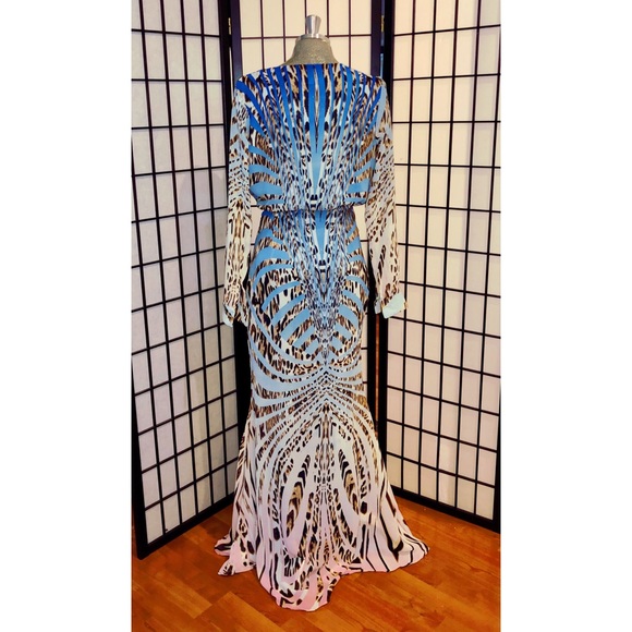 Jaide Ombré Animal Print Formal Dress Size Small - Picture 6 of 8